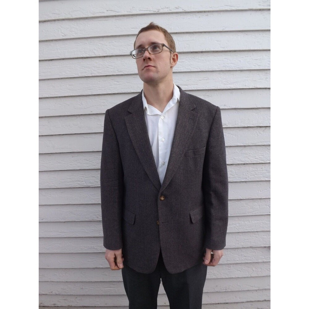 Trotters Club Mens Herringbone Jacket Sport Coat Vintage 46 R